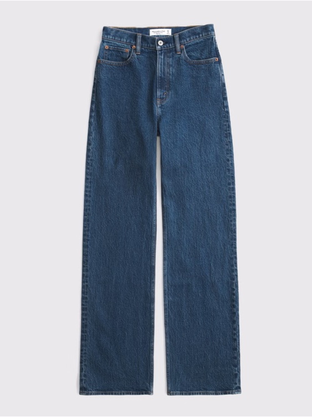 Abercrombie & Fitch high rise 90s relaxed Straight Leg Jeans in Dark Blue